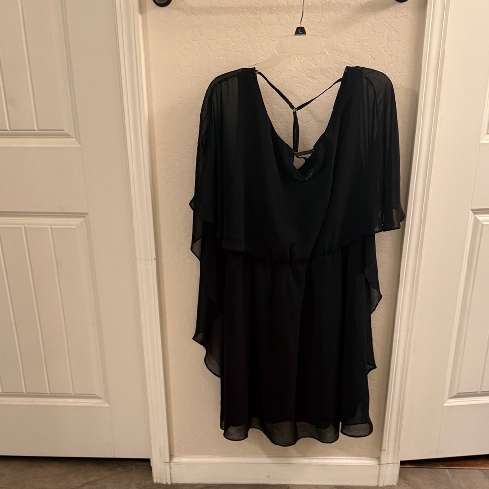 City Chic Elegant Black Asymmetrical Dress